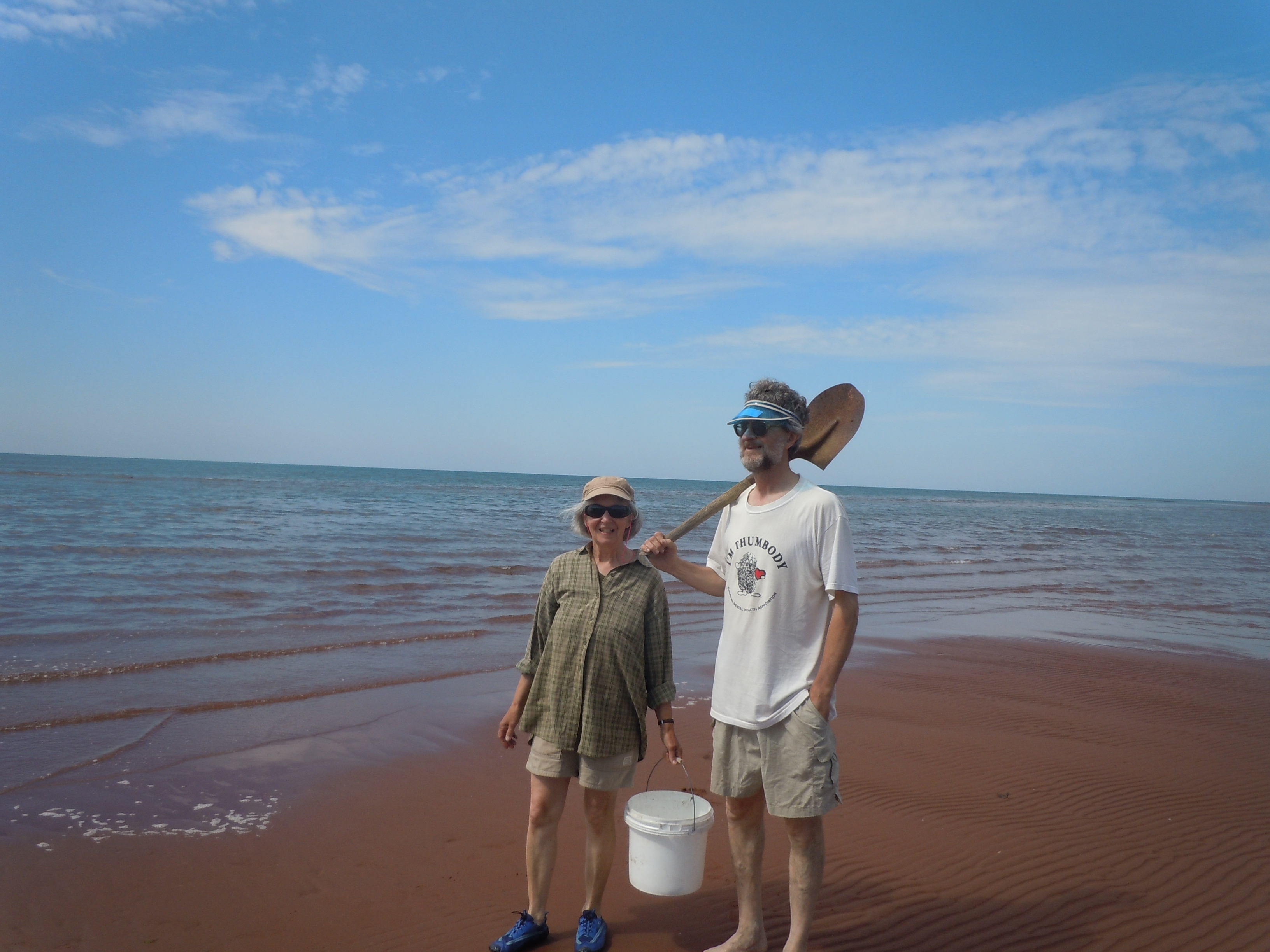 Renewing our friendship with Tony and Marion of Prince Edward Island, who had stayed with us more than 20 years earlier, included a clamming expedition.