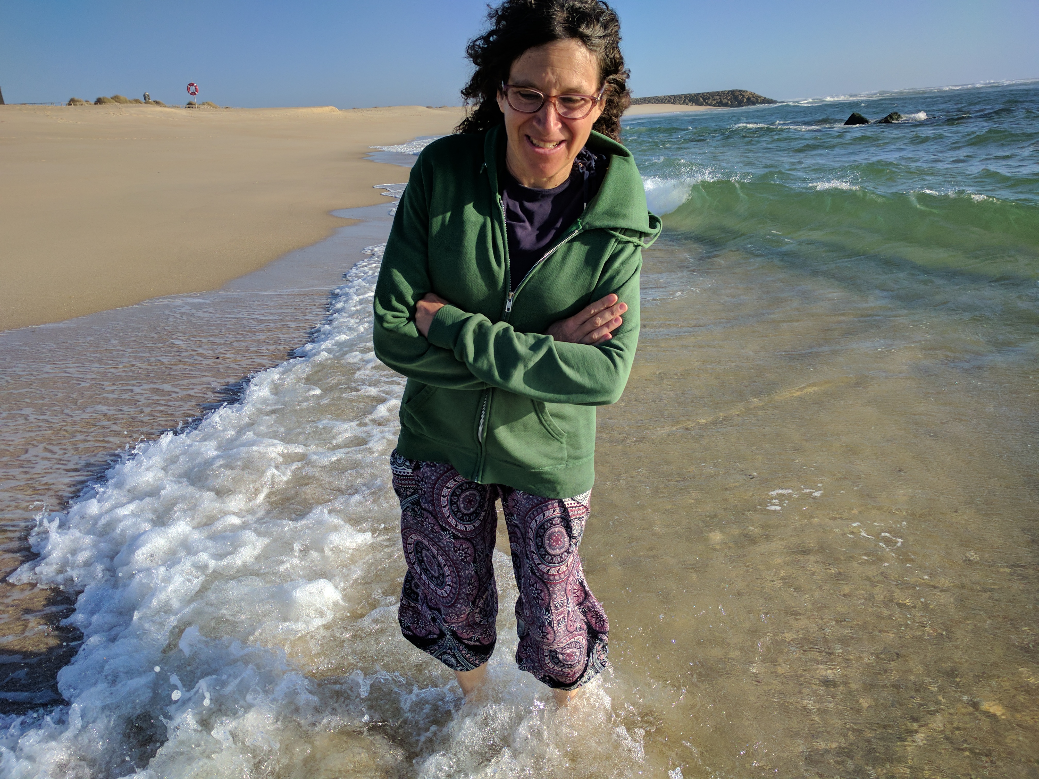  on the beach in Costa Nova, a town we found because our host took us there